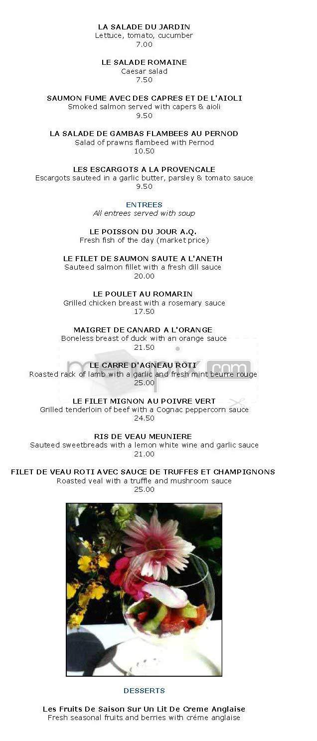 Rue Lepic - San Francisco, CA menu_pic
