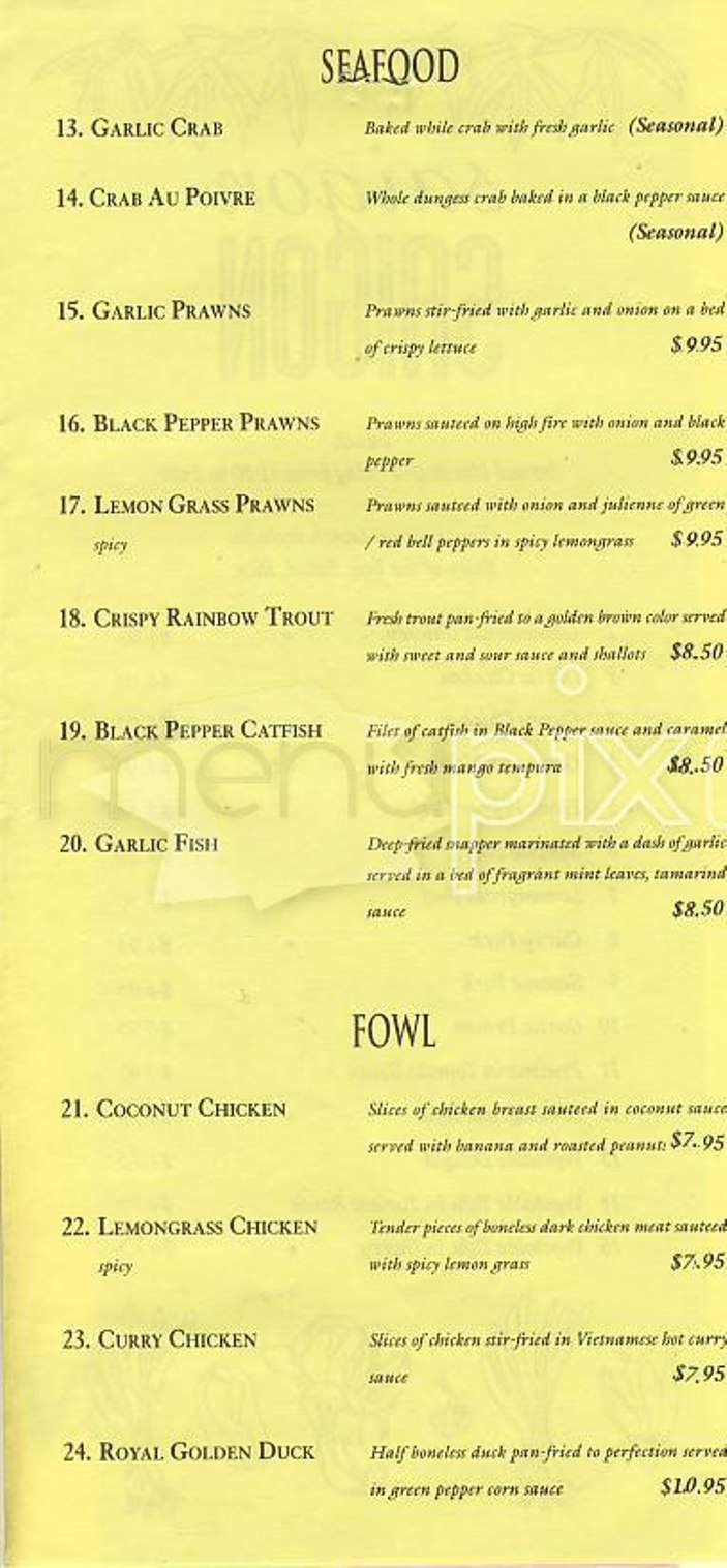 Saigon Saigon - San Francisco, CA menu_pic