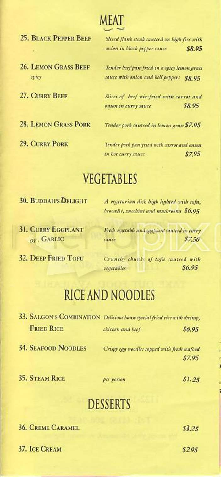 Saigon Saigon - San Francisco, CA menu_pic
