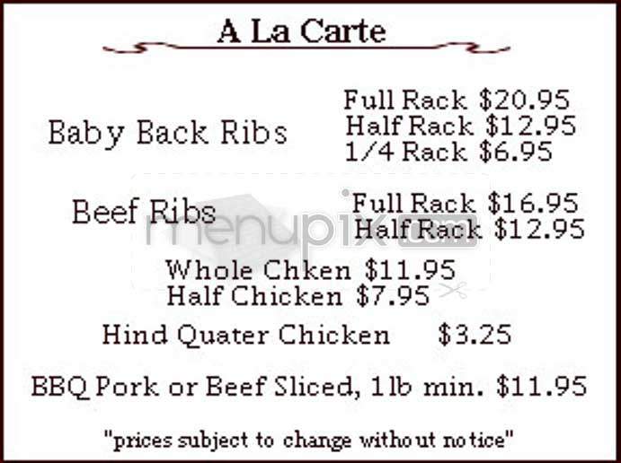 Sam's Barbecue - San Francisco, CA menu_pic