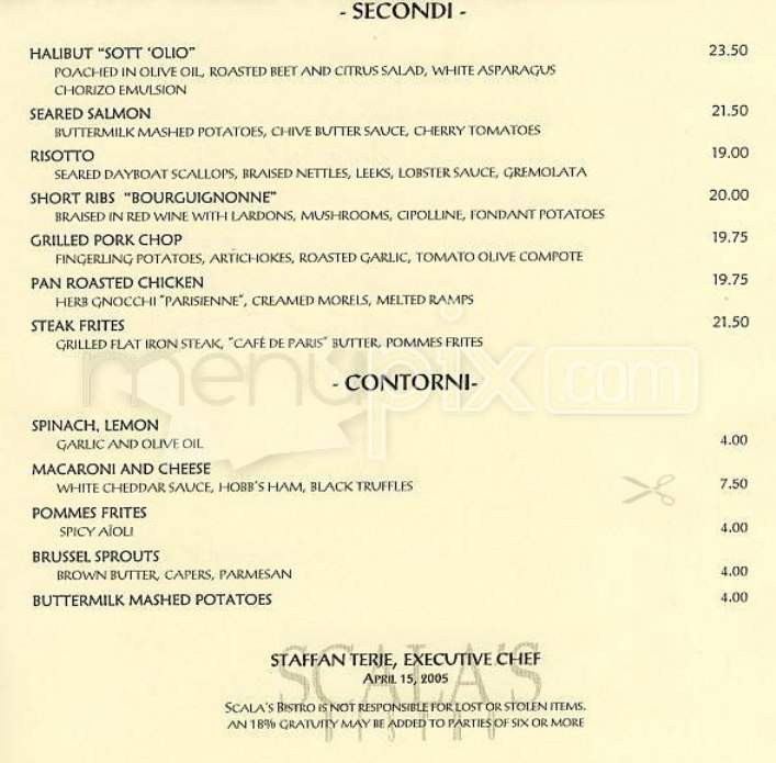Scala's Bistro - San Francisco, CA menu_pic