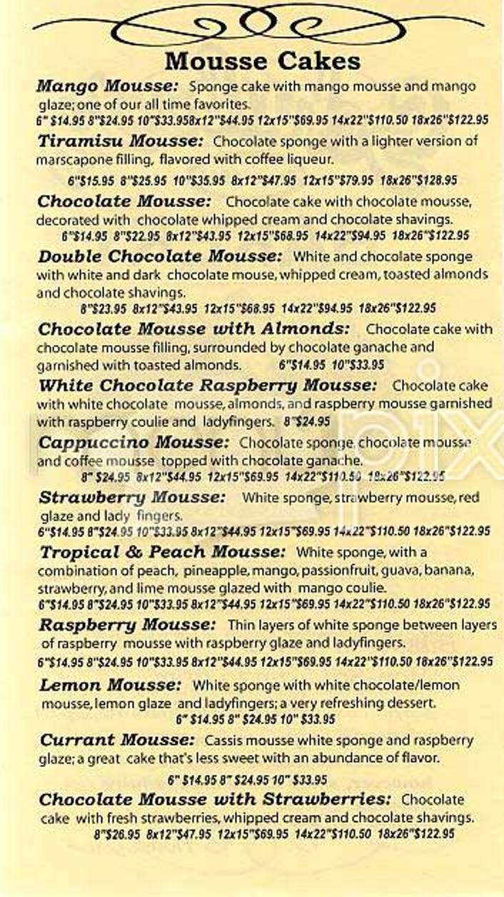 Schubert's Bakery - San Francisco, CA menu_pic