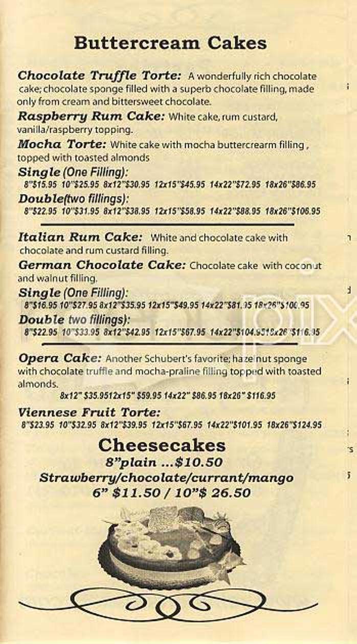 Schubert's Bakery - San Francisco, CA menu_pic