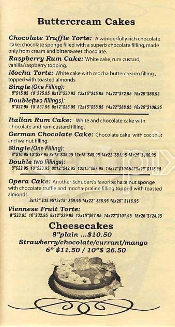 Schubert's Bakery - San Francisco, CA menu_pic