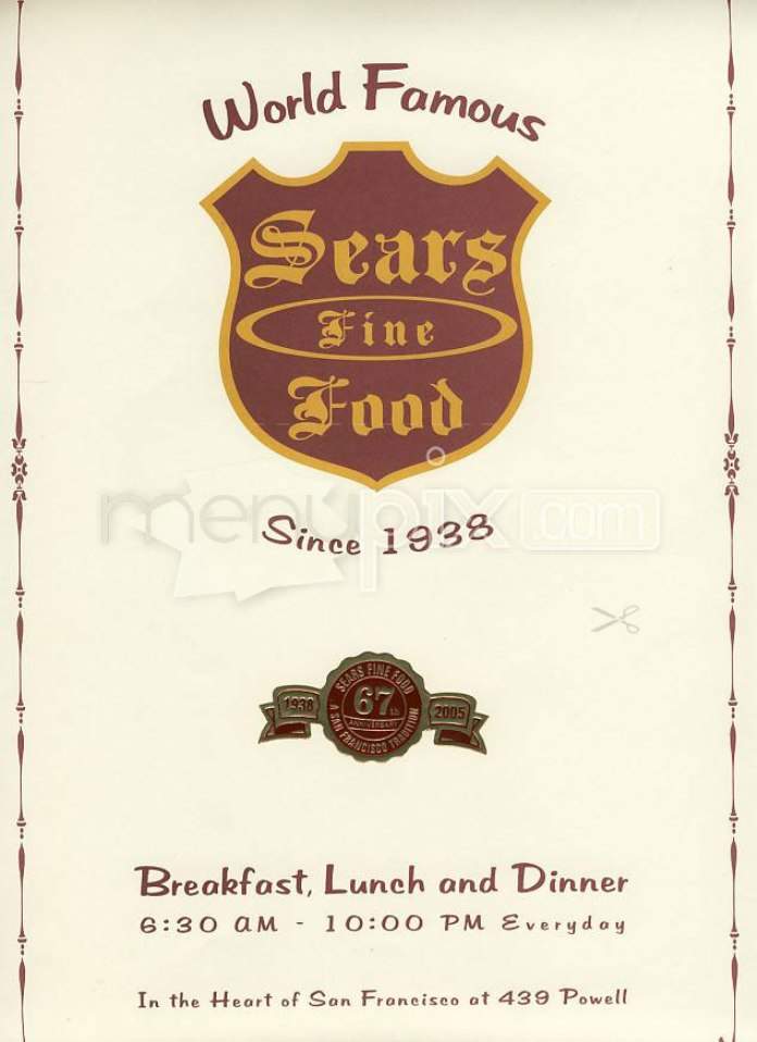 Sears Fine Food - San Francisco, CA menu_pic