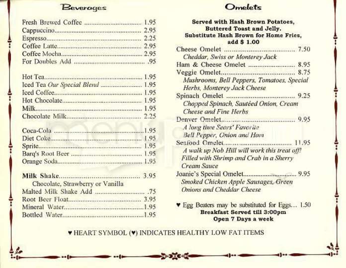 Sears Fine Food - San Francisco, CA menu_pic