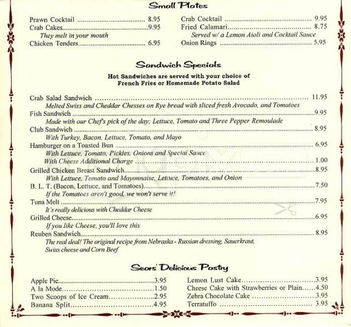 Sears Fine Food - San Francisco, CA menu_pic