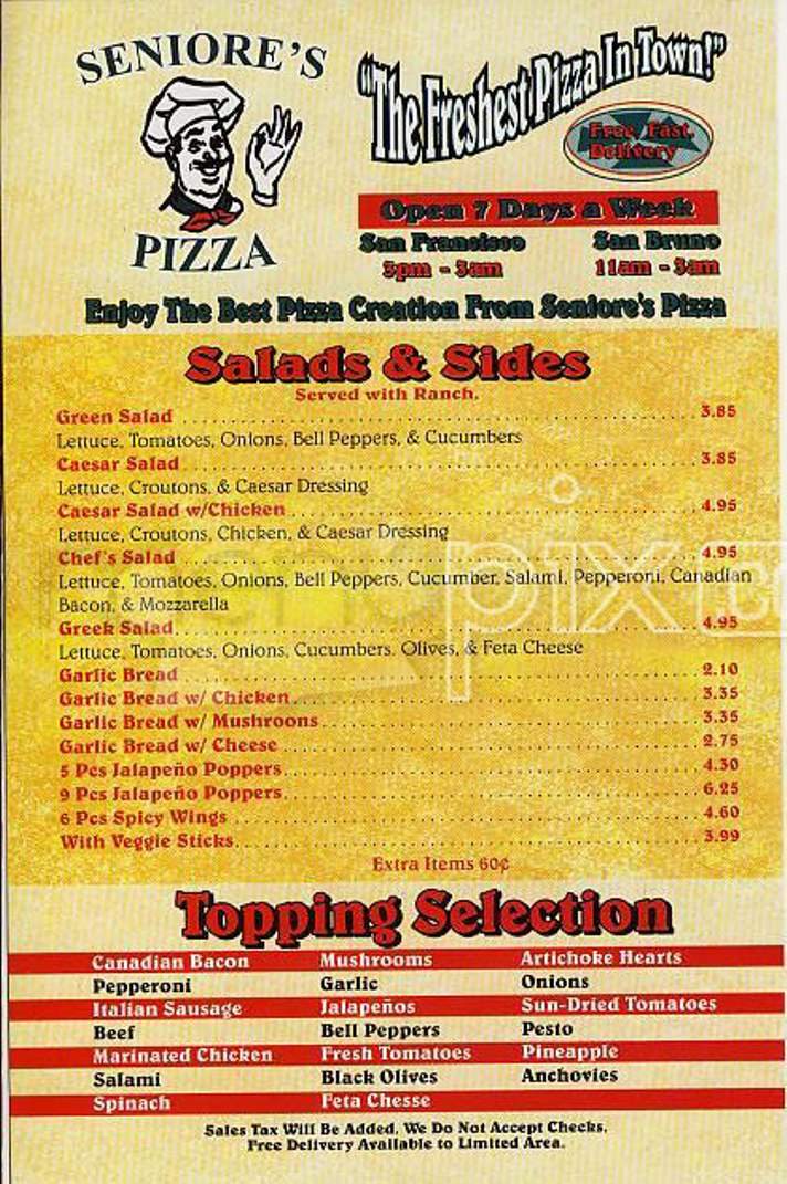 /101035/Seniores-Pizza-San-Francisco-CA - San Francisco, CA