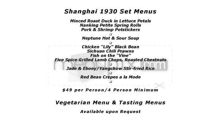 Shanghai 1930 Restaurant - San Francisco, CA menu_pic