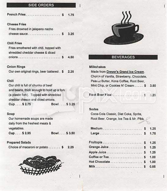 Slider's Diner - San Francisco, CA menu_pic