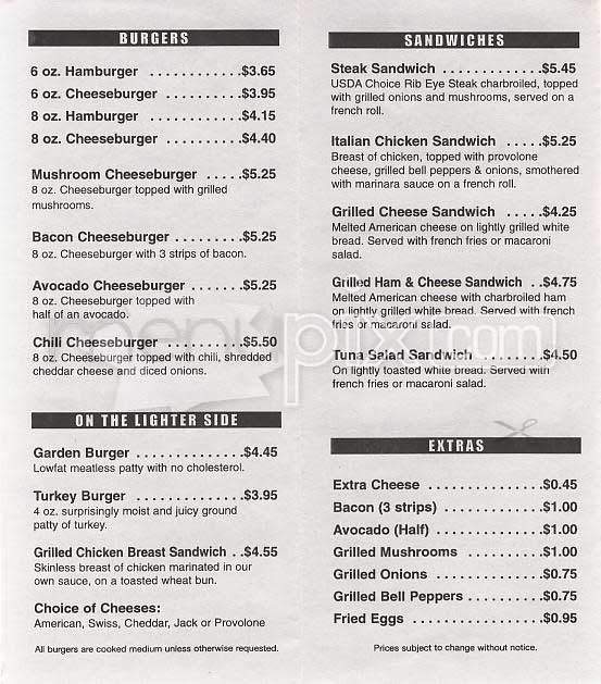 Slider's Diner - San Francisco, CA menu_pic