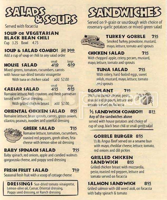 Squat & Gobble Cafe - San Francisco, CA menu_pic