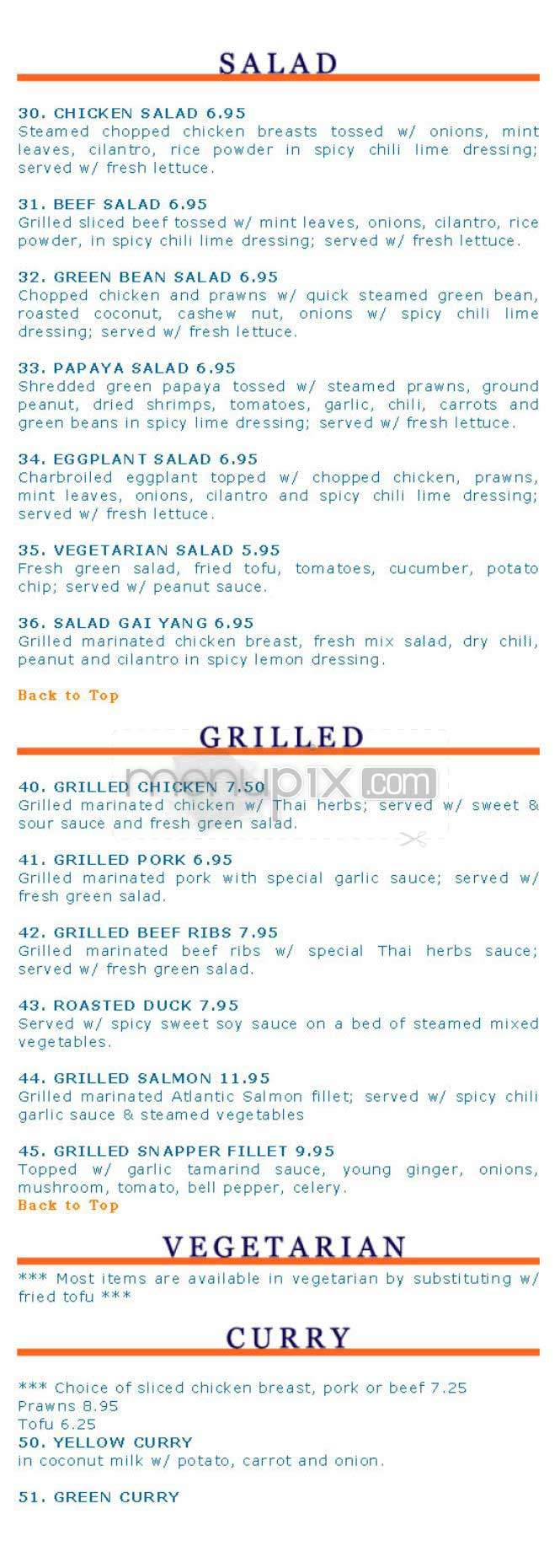 Sri Thai - San Francisco, CA menu_pic