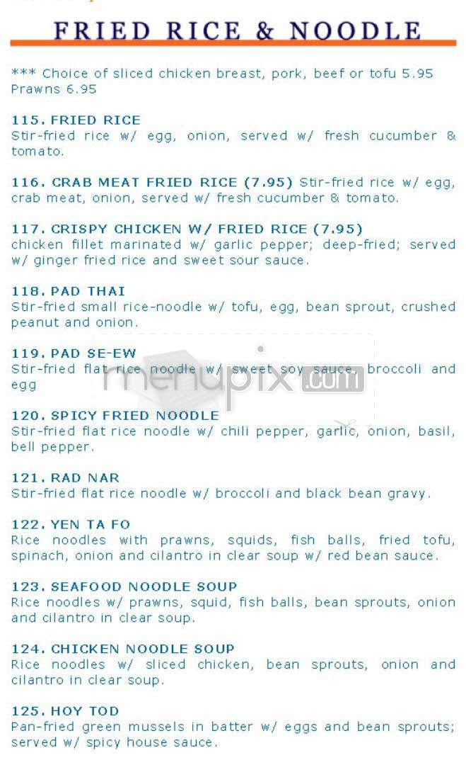 Sri Thai - San Francisco, CA menu_pic