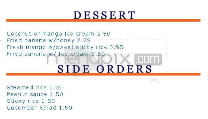 Sri Thai - San Francisco, CA menu_pic