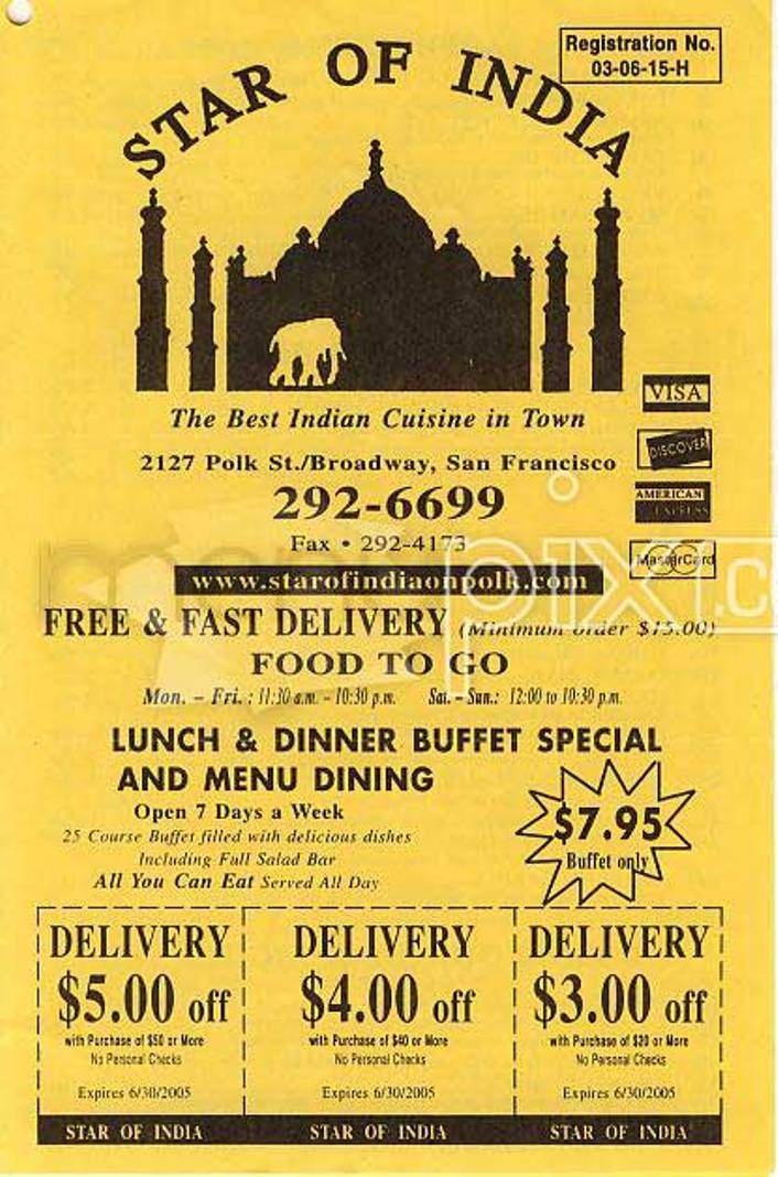 Star of India - Newnan, GA menu_pic