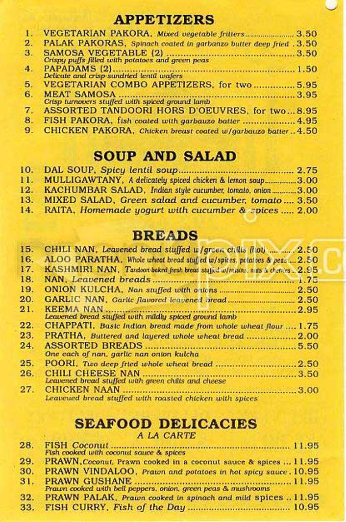 Star of India - Newnan, GA menu_pic