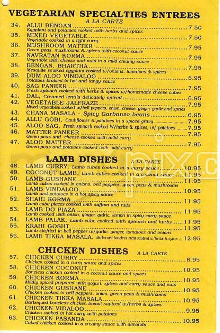 Star of India - Newnan, GA menu_pic