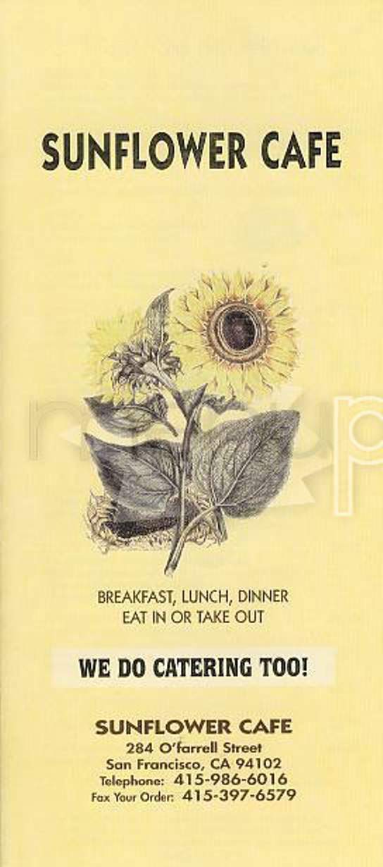 Sunflower Cafe - Maple Ridge, BC menu_pic