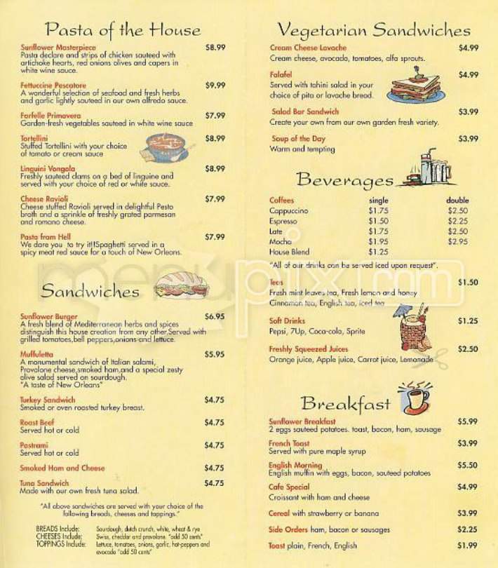 Sunflower Cafe - Maple Ridge, BC menu_pic