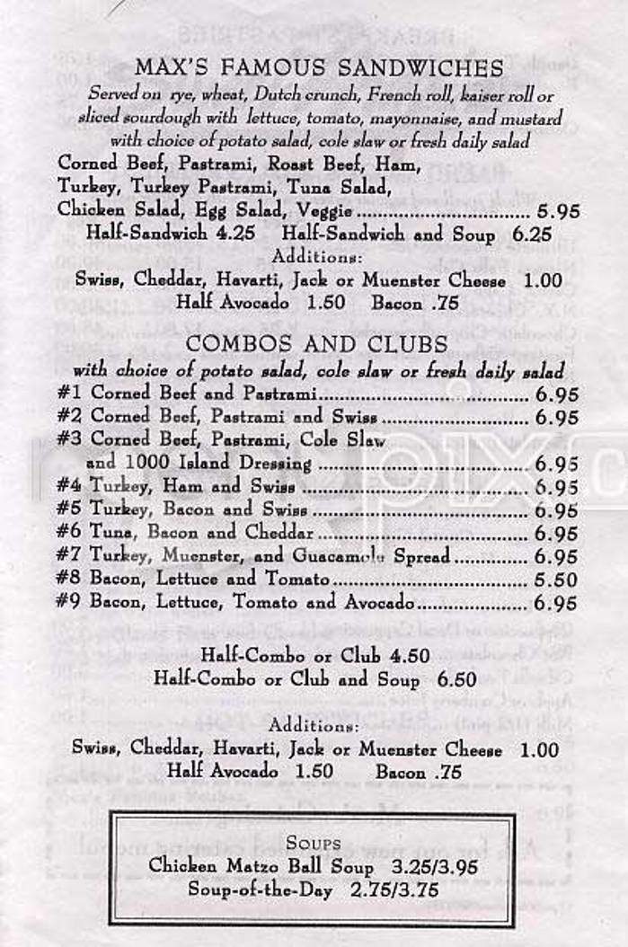 Sweet Max's - San Francisco, CA menu_pic