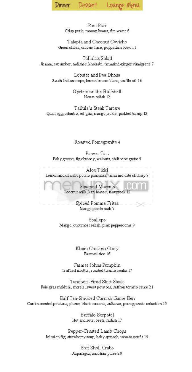 Tallula - San Francisco, CA menu_pic