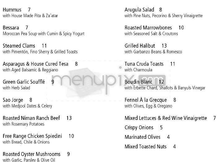 Terzo - San Francisco, CA menu_pic