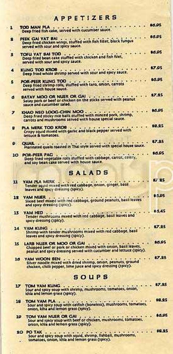 Thai Cafe - White House, TN menu_pic