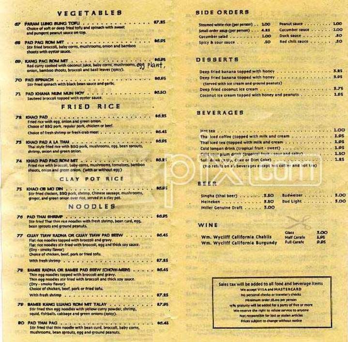 Thai Cafe - White House, TN menu_pic