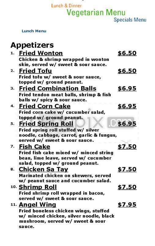 Thai Chef 2 - San Francisco, CA menu_pic