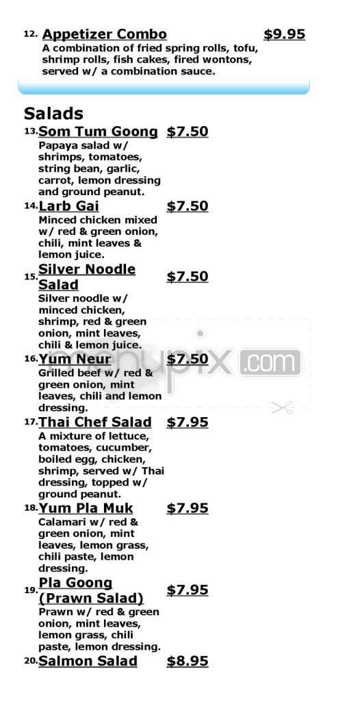 Thai Chef 2 - San Francisco, CA menu_pic