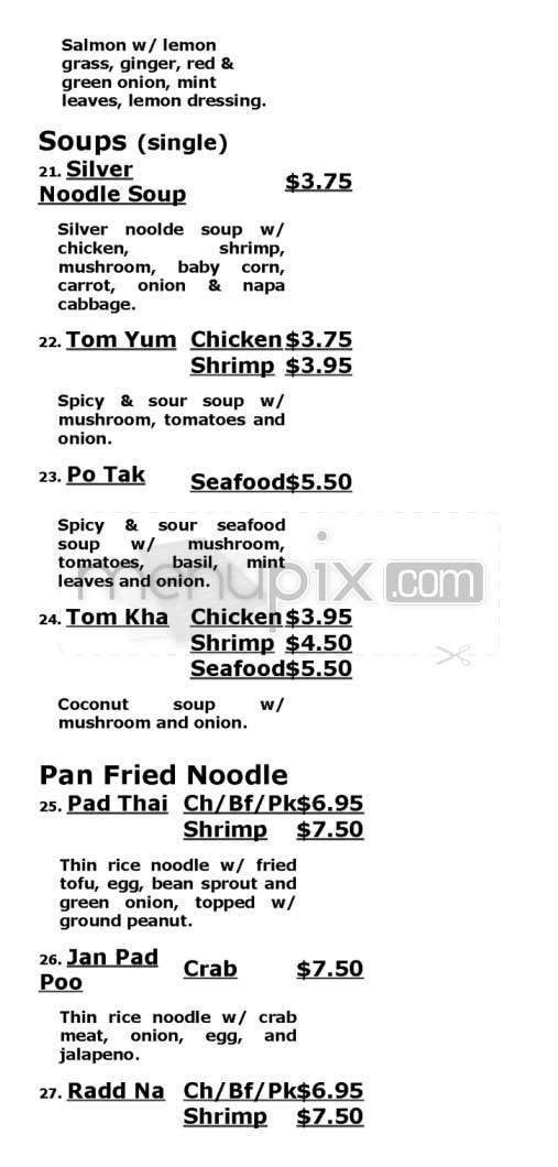 Thai Chef 2 - San Francisco, CA menu_pic