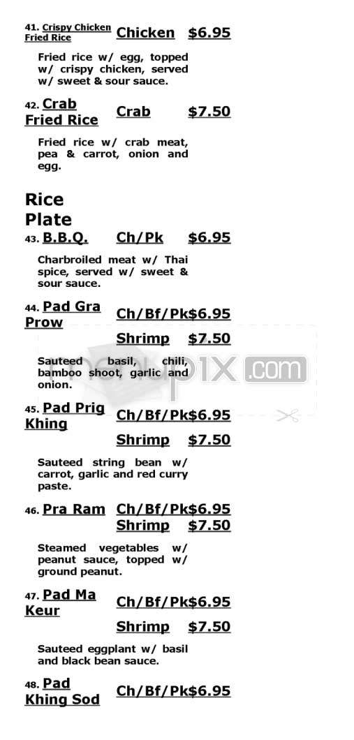 Thai Chef 2 - San Francisco, CA menu_pic