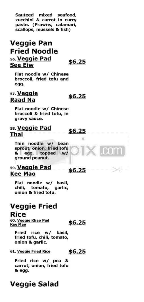 Thai Chef 2 - San Francisco, CA menu_pic