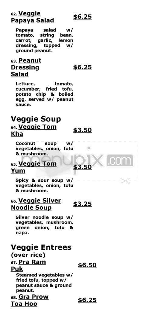 Thai Chef 2 - San Francisco, CA menu_pic