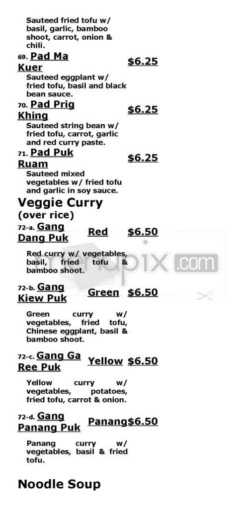 Thai Chef 2 - San Francisco, CA menu_pic