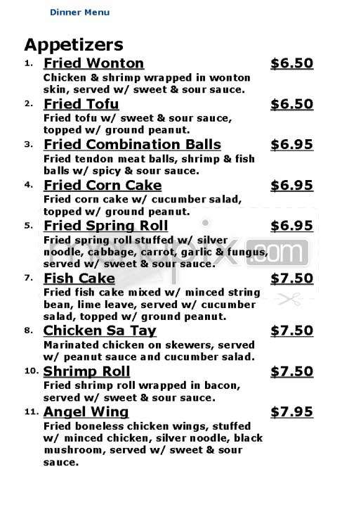 Thai Chef 2 - San Francisco, CA menu_pic