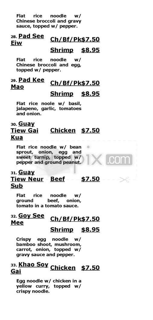 Thai Chef 2 - San Francisco, CA menu_pic