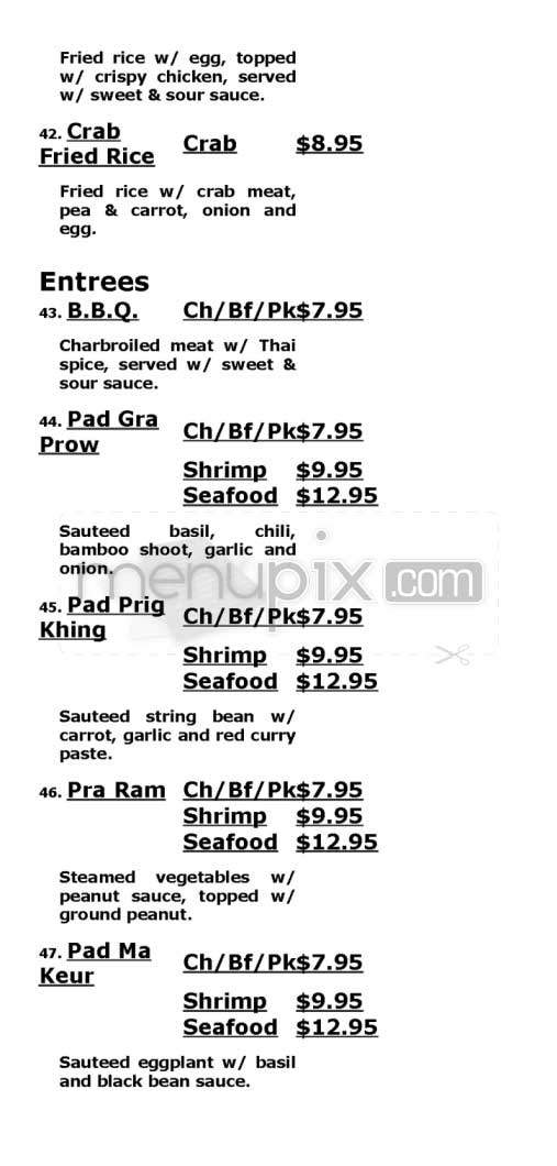 Thai Chef 2 - San Francisco, CA menu_pic
