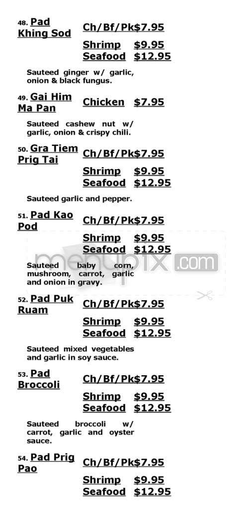 Thai Chef 2 - San Francisco, CA menu_pic