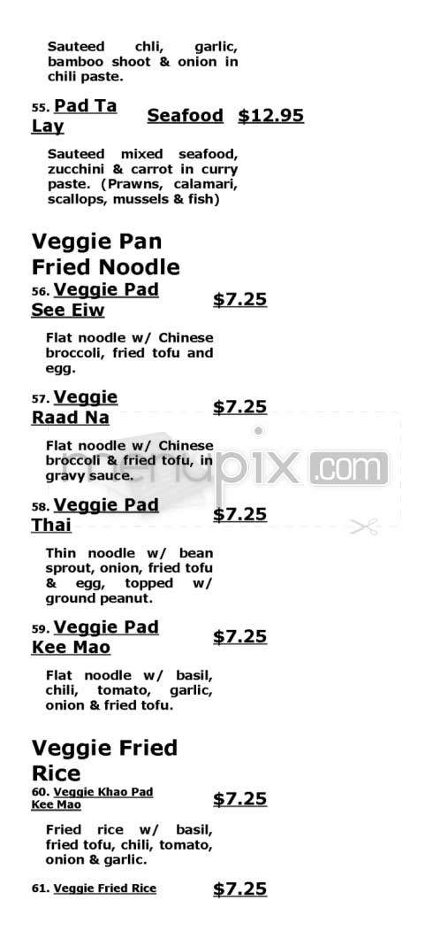 Thai Chef 2 - San Francisco, CA menu_pic