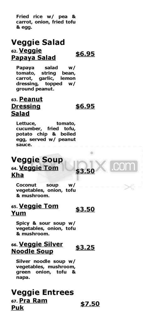 Thai Chef 2 - San Francisco, CA menu_pic