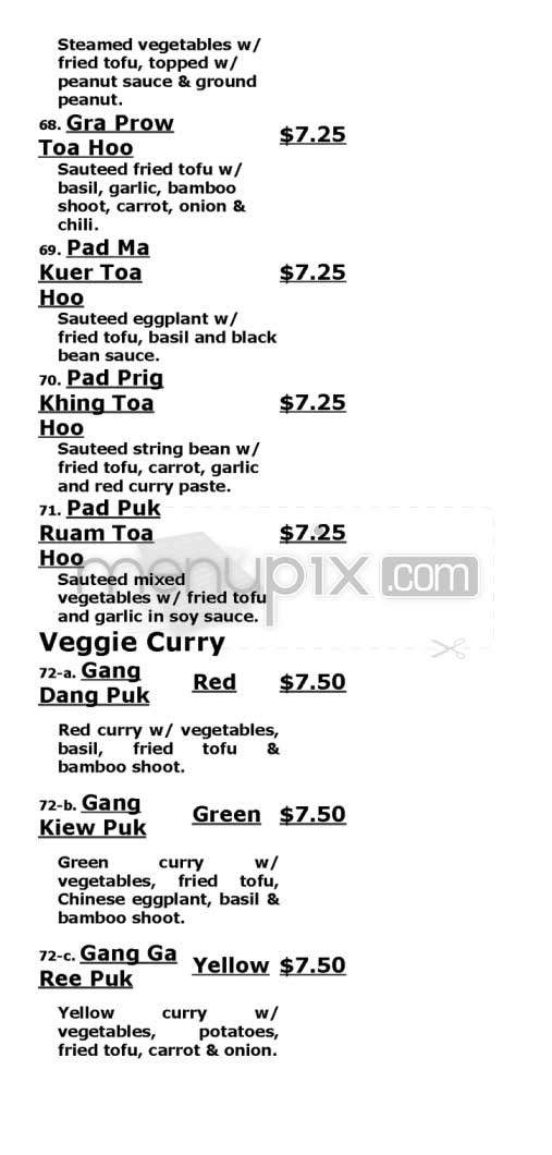 Thai Chef 2 - San Francisco, CA menu_pic