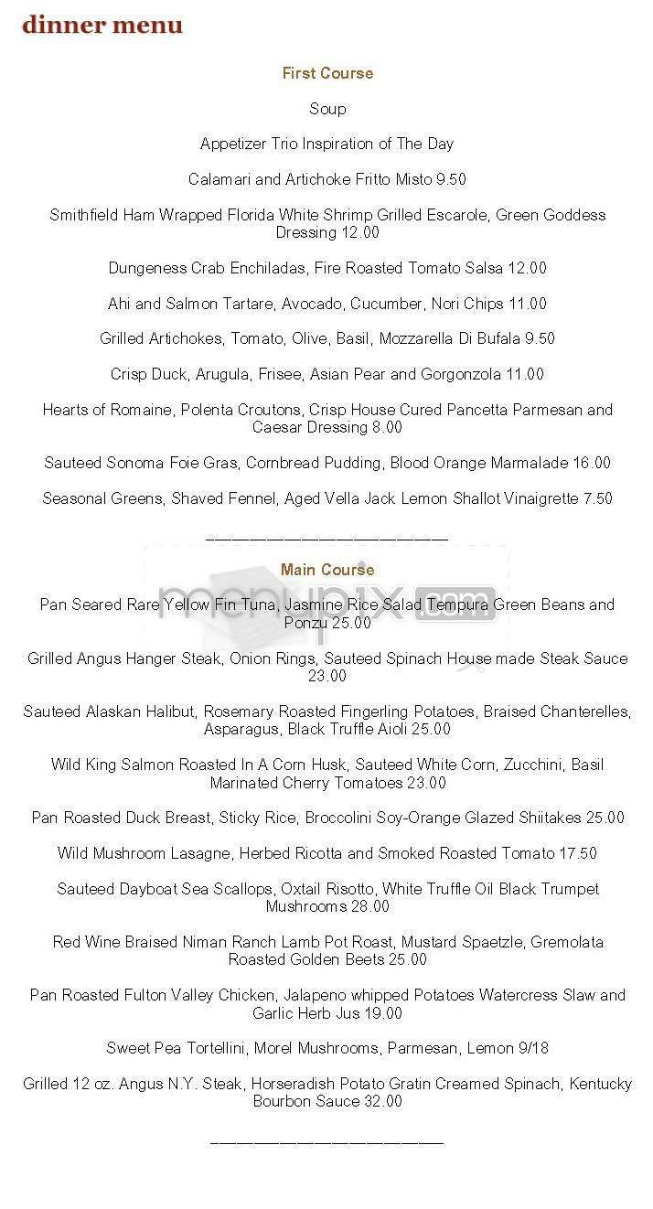 The Cosmopolitan - San Francisco, CA menu_pic
