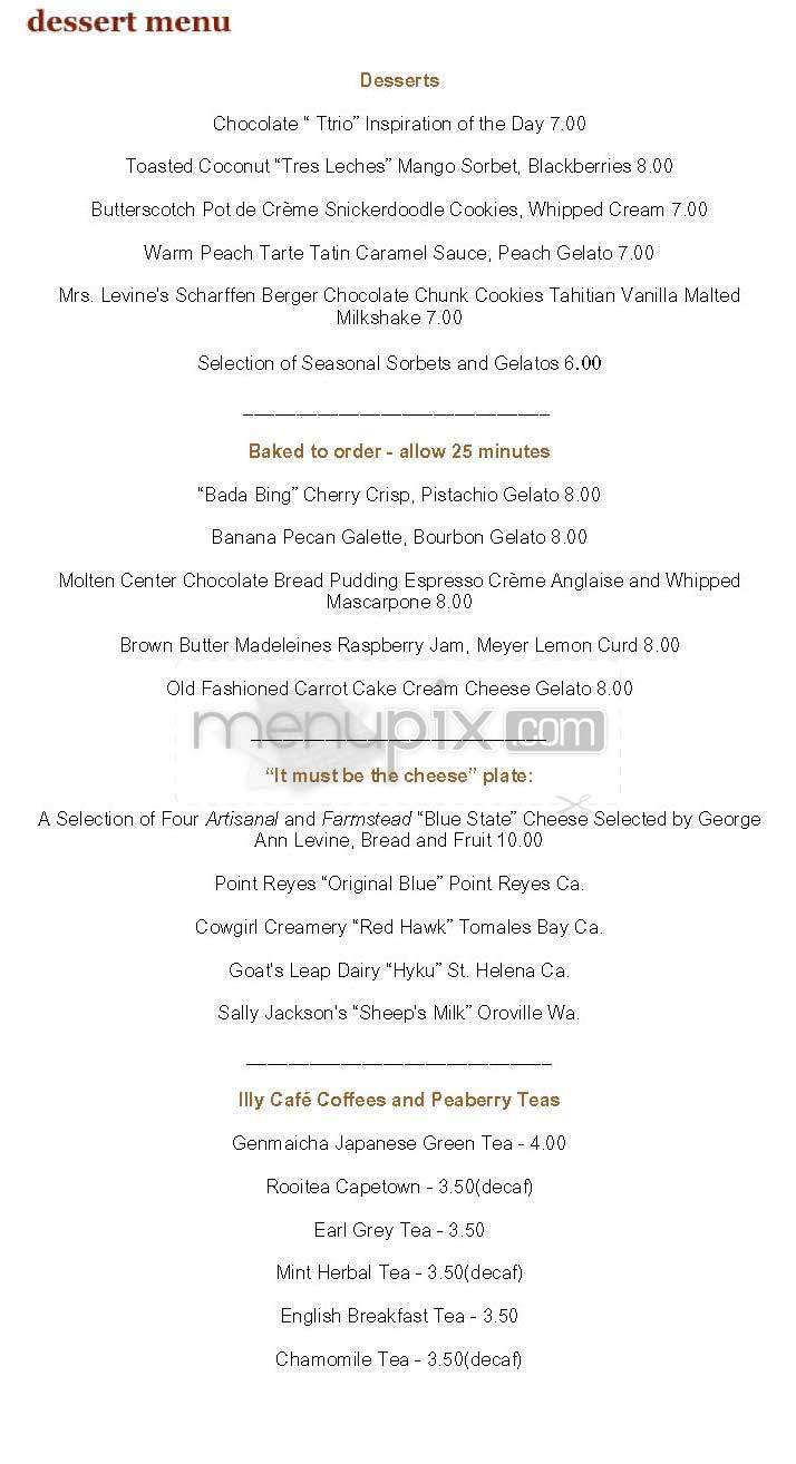 The Cosmopolitan - San Francisco, CA menu_pic