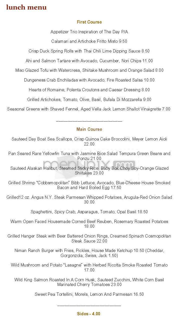 The Cosmopolitan - San Francisco, CA menu_pic