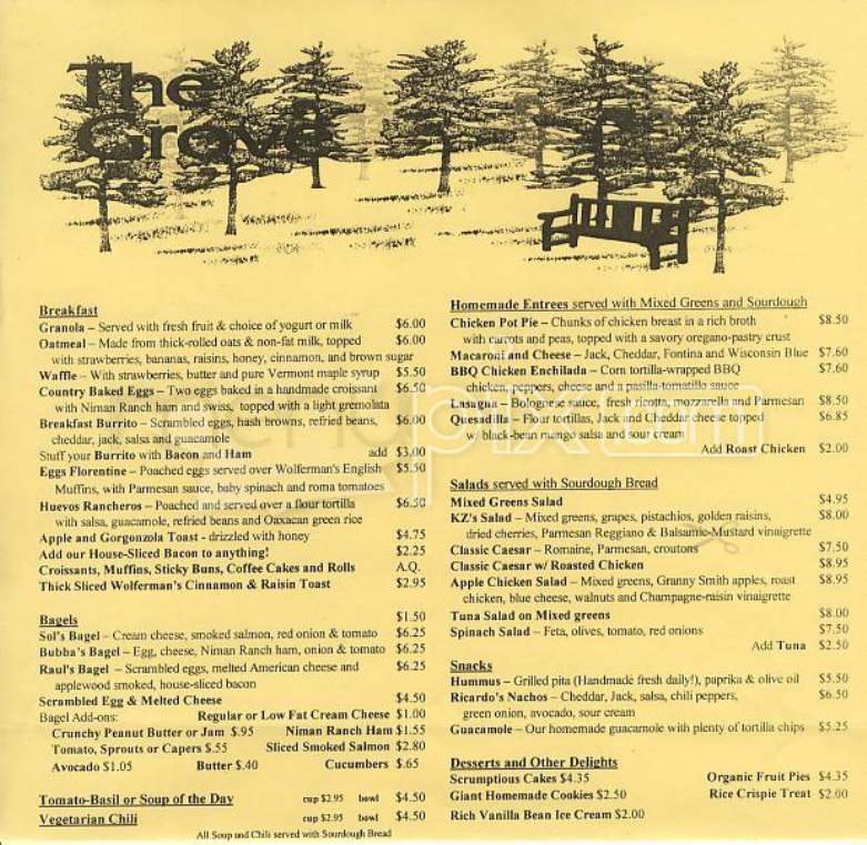The Grove Cafe - San Francisco, CA menu_pic