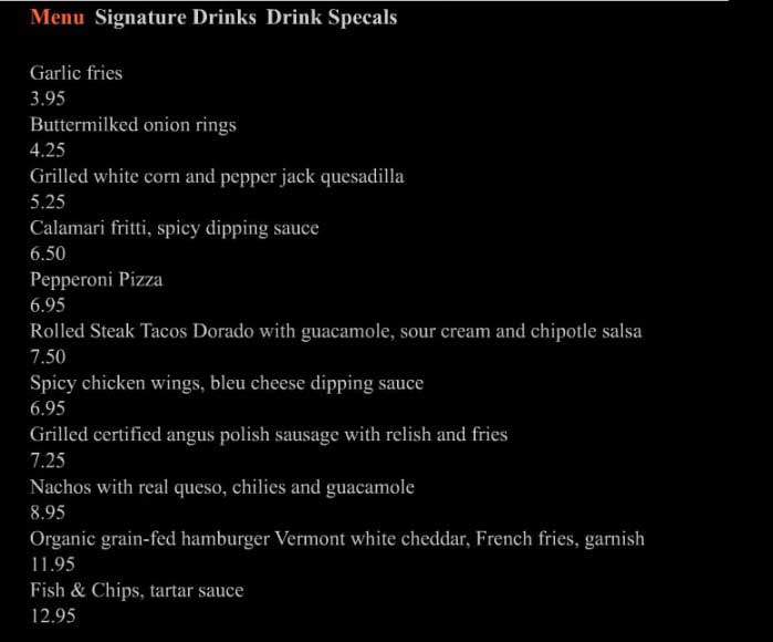 The Pub at Portal One - San Francisco, CA menu_pic