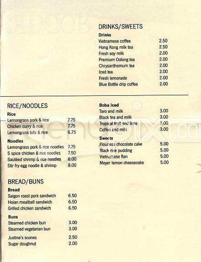 The Slanted Door - San Francisco, CA menu_pic