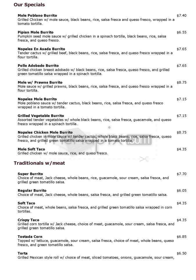 Tlaloc - San Francisco, CA menu_pic